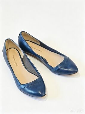 Costume National Navy Blue Pointed Toe Flats